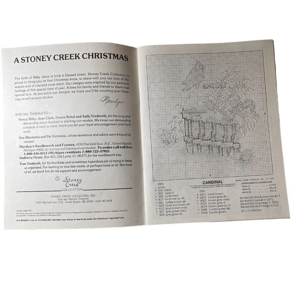 Vintage Cross-stitch book: The Stony Creek Christmas Needlework Book